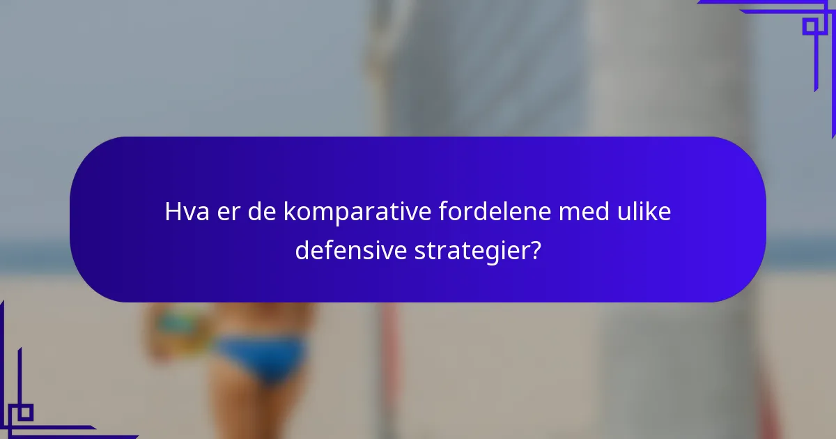 Hva er de komparative fordelene med ulike defensive strategier?